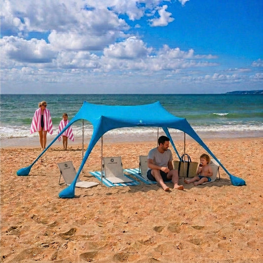 Shady Base For The Crew - 1x XL Canopy, 4x Chairs, 4x Towels